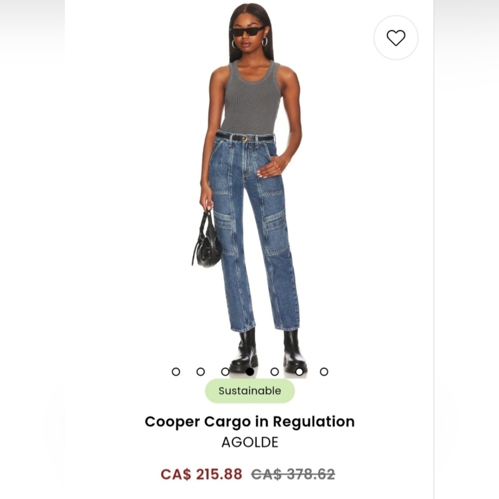 Agolde Cropped Cooper Cargo in Regulation Size 23-24 - Picture 3 of 10
